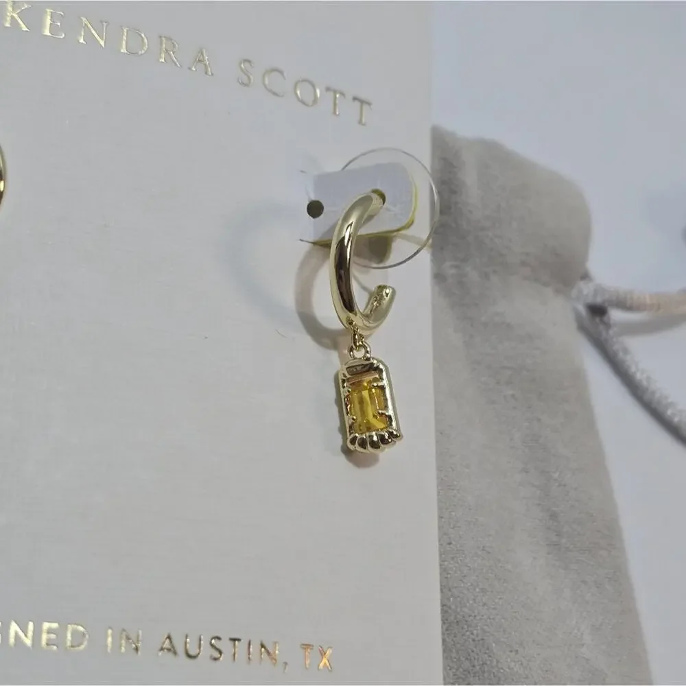 Kendra Scott Huggie Hoop Earrings Gold‎ Plated New